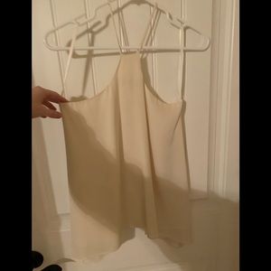 Milly cream ivory silk blouse tank high neck